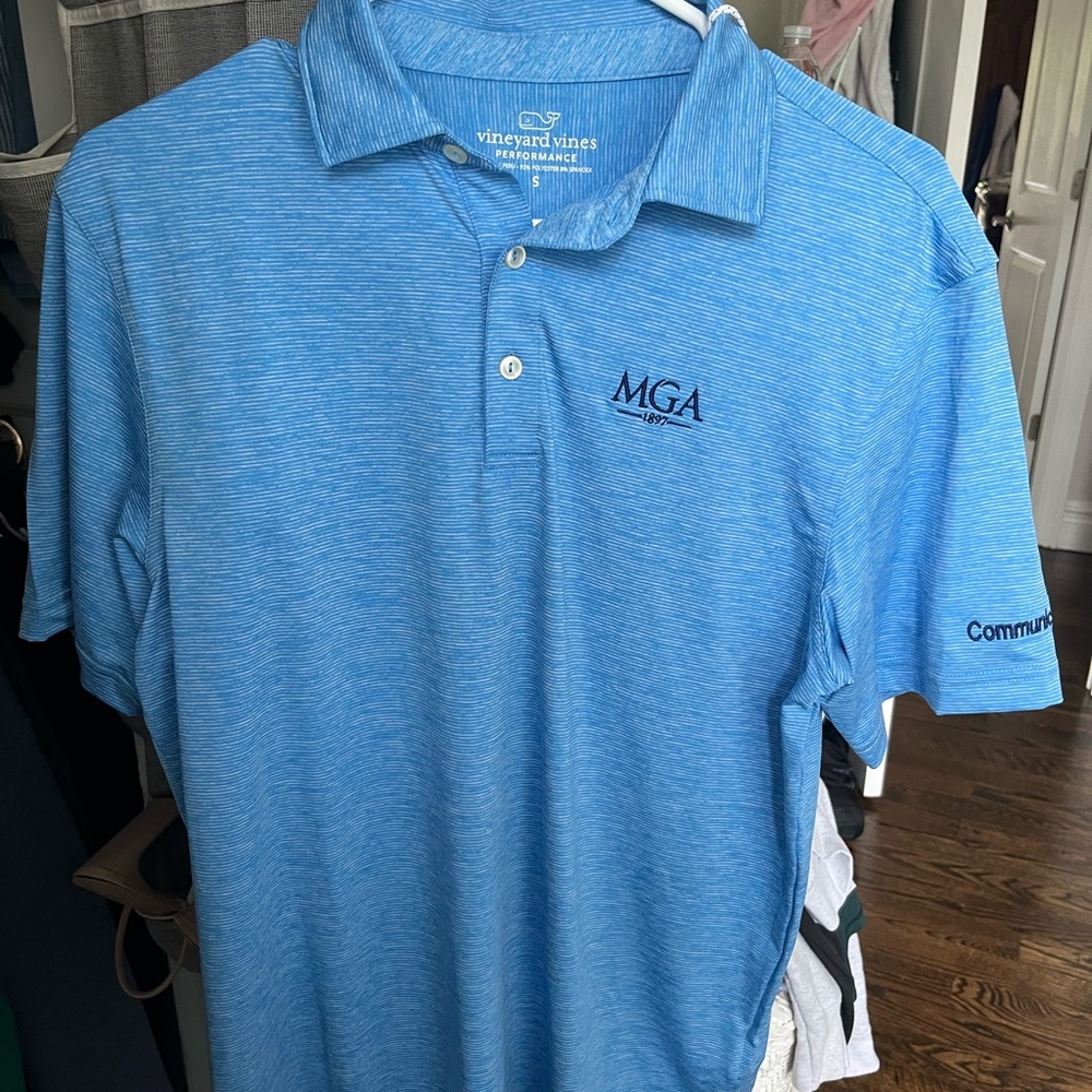 Vineyard Vines Blue Polo Shirt with Performance Fabric